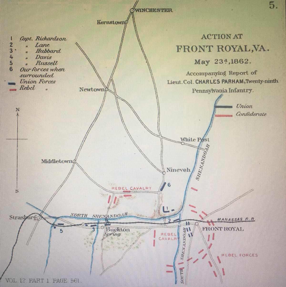 After every battle, reports were written to tell exactly what happened. This map showing terrain and troop movements was made by a Union cartographer.